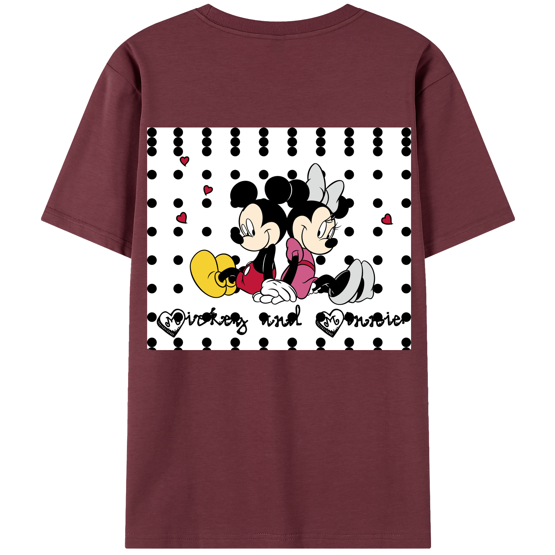 （画像用） ミッキーマウス Mickey Mouse 綿100％半袖Tシャツ（背面プリント）